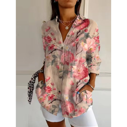 Blouse à Manches Longues avec Motif Floral pour Femme | Idéale pour les Journées ensoleillées