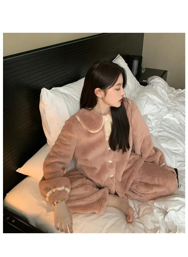 Ensemble Pyjama Deux Pièces À Manches Longues pour Femmes | Idéal pour L’Hiver Et Les Soirées À La Maison