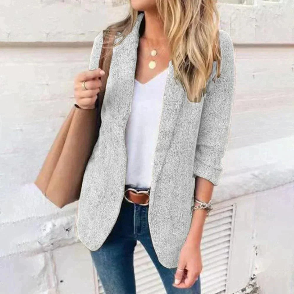 Blazer Avec Coupe Ajustée Et Manches Longues Pour Femme | Idéal Pour Les Occasions Quotidiennes