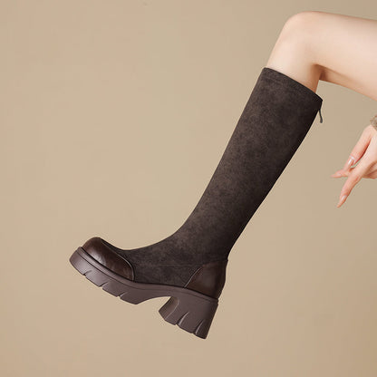 Bottes hautes à bout rapporté pour femmes