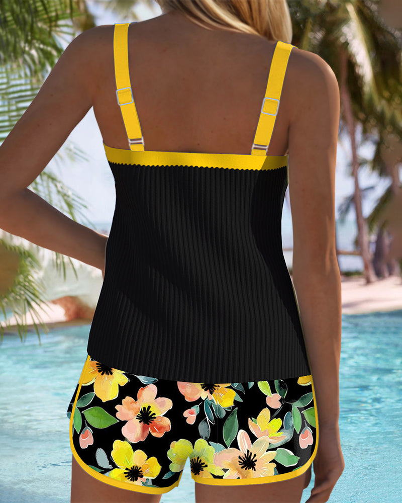 Tankini Deux Pièces avec Haut Long pour Femmes | Idéal pour la Plage et la Piscine