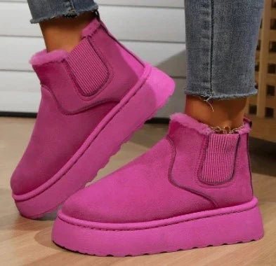 Bottines D’Hiver À Enfiler avec Semelle Épaisse Antidérapante pour Femme | Idéales pour Saison Froide