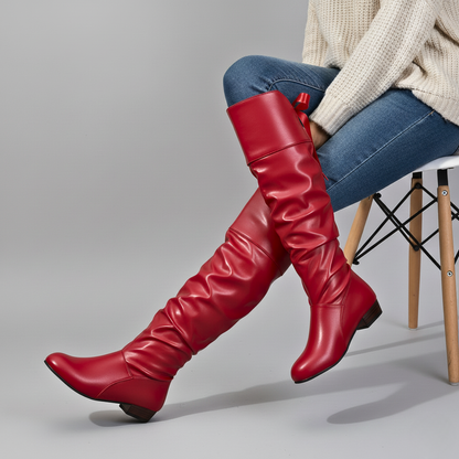 Bottes Cuissardes À Tige Froncée Pour Femme Idéales Pour L'automne Et L'hiver