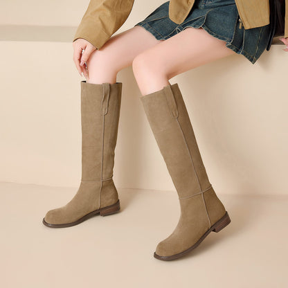 Bottes hautes à talon bas pour femmes