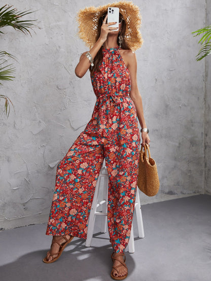 Combinaison Fleurie Avec Col Halter Pour Femme | Idéal Pour Sorties Et Usage Quotidien