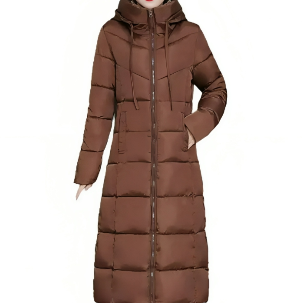 Manteau d’Hiver Long Matelassé avec Capuche pour Femme | Idéal pour l’Automne et l’Hiver