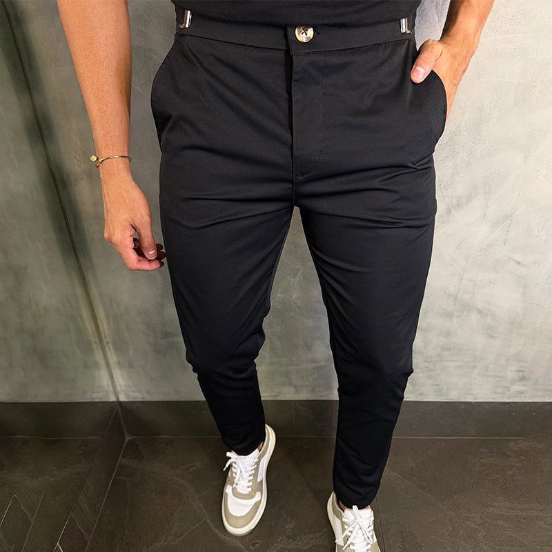 Pantalon Slim avec Taille Ajustée et Fermeture à Bouton pour Homme | Idéal pour un Usage Quotidien
