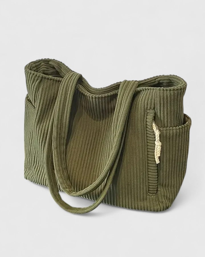 Sac À Épaule Côtelé Avec Bandoulière Large Pour Femmes | Idéal Pour Un Usage Quotidien