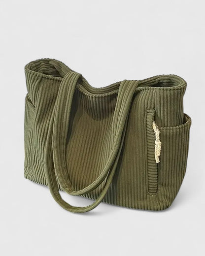 Sac À Épaule Côtelé Avec Bandoulière Large Pour Femmes | Idéal Pour Un Usage Quotidien