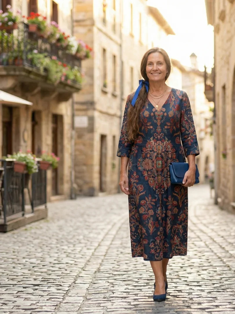 Robe midi à imprimé floral pour femmes