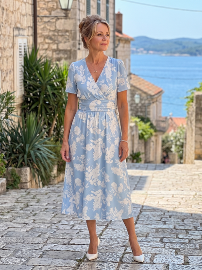 : Robe midi imprimée florale pour femmes