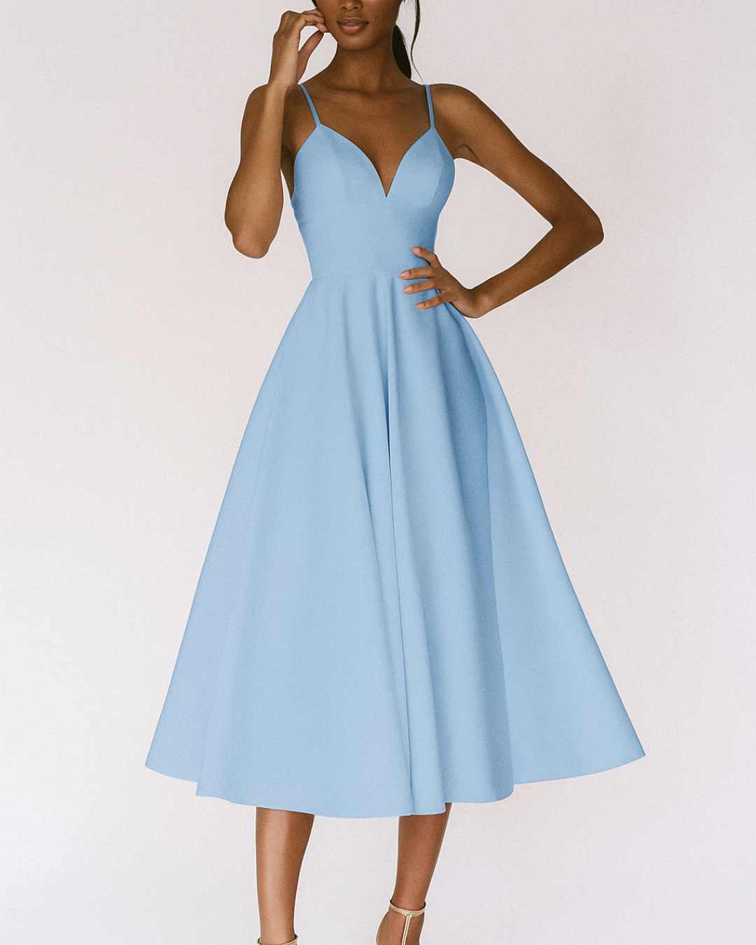 Robe Midi à Bretelles pour Femme | Idéale pour les Mariages et les Événements Formels