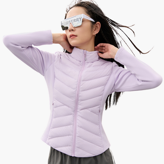 Veste Hybride à Fermeture Éclair et Panneaux pour Femme | Idéale pour les Activités Extérieures et la Mi-Saison