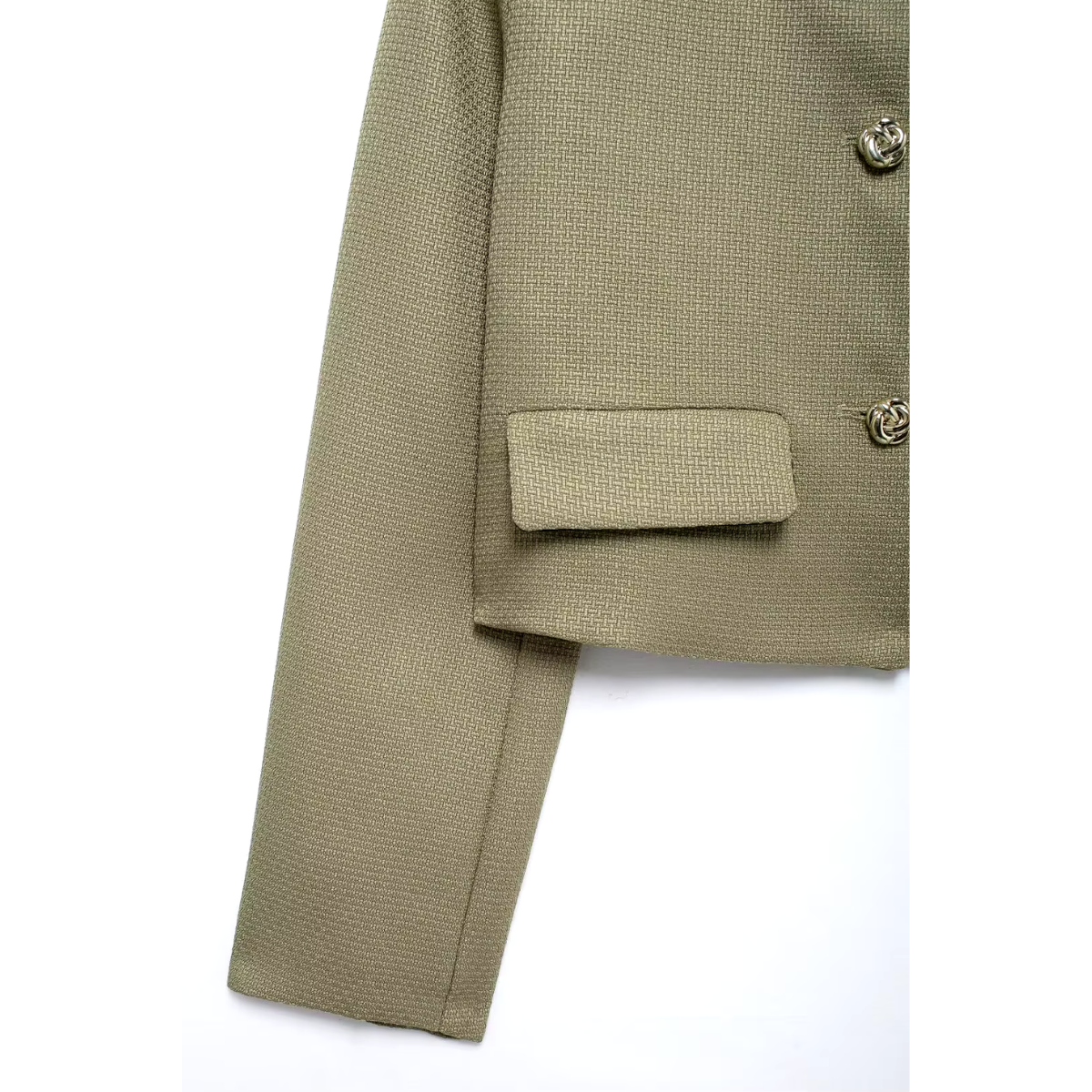 Blazer Court Beige Avec Boutons Dorés Pour Femme | Idéal Pour Mi-Saison