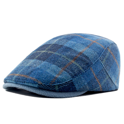 Casquette plate à carreaux pour hommes | Idéale pour l'automne et l'hiver