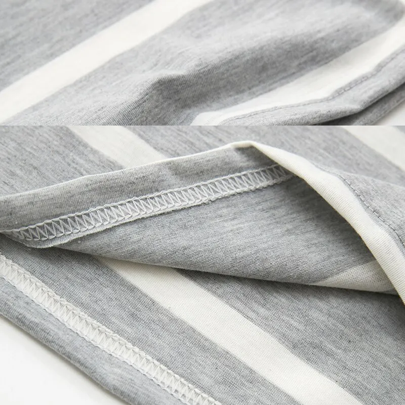 Shortama Rayé à Manches Courtes pour Homme | Idéal pour la Nuit ou la Détente à la Maison