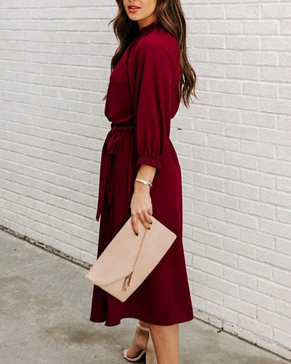 Robe Midi avec Ceinture pour Femme | Idéale pour le Bureau et les Événements Formels
