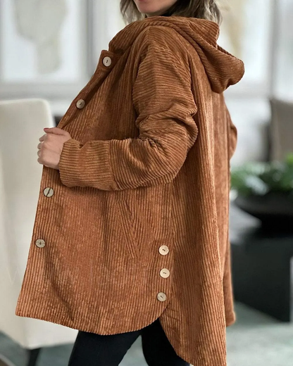 Veste Oversize à Capuche avec Boutons pour Femme | Idéale pour le Quotidien