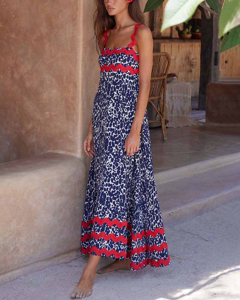 Robe Longue À Bretelles Avec Motif Floral Pour Femme | Idéale Pour L’été
