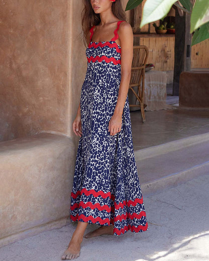 Robe Longue À Bretelles Avec Motif Floral Pour Femme | Idéale Pour L’été