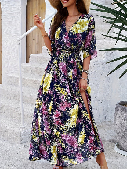 Robe Longue à Imprimé Floral pour Femme | Idéale pour les Événements d'Été