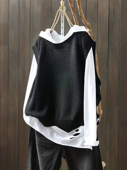 Pull Sans Manches À Col Rond pour Femme | Idéal pour La Mi-Saison Et L’Été
