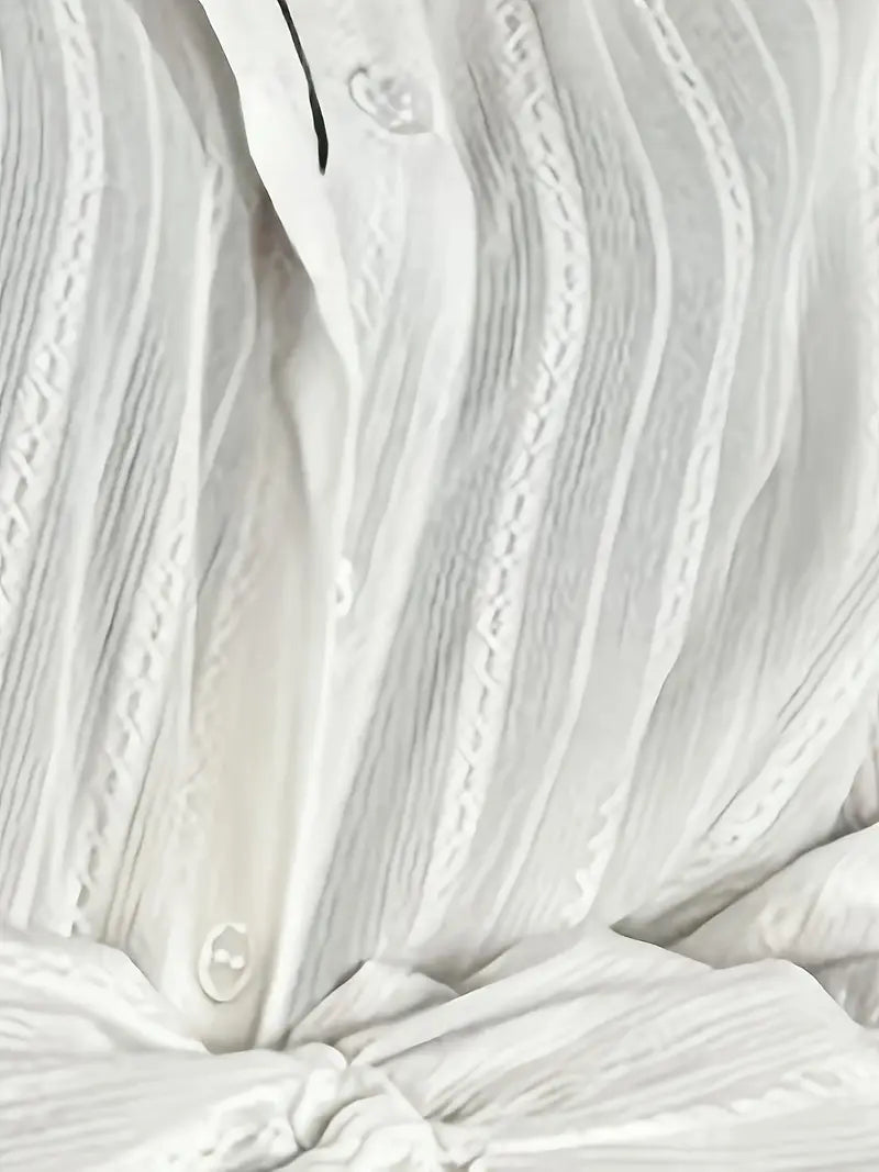 Blouse à Manches Longues avec Détails en Dentelle Verticale pour Femmes | Idéal pour le Bureau et les Occasions Quotidiennes