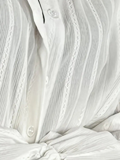 Blouse à Manches Longues avec Détails en Dentelle Verticale pour Femmes | Idéal pour le Bureau et les Occasions Quotidiennes