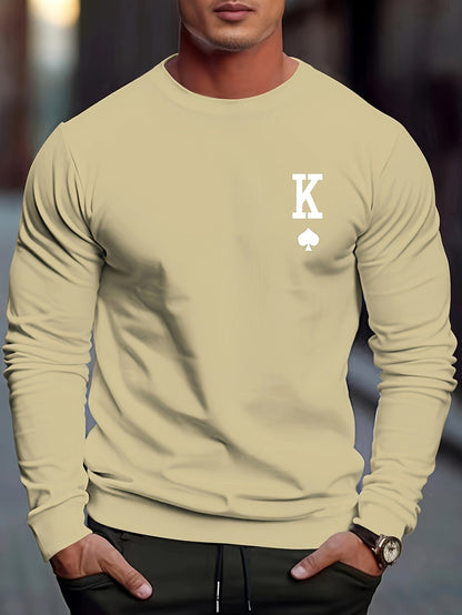 Sweat à Imprimé Spade K et Manches Longues pour Homme | Idéal pour l’Automne et l’Hiver