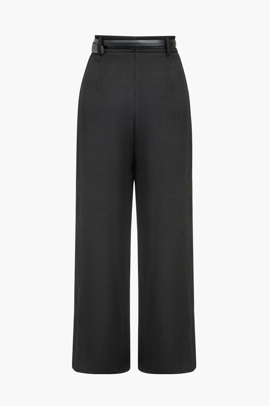 Pantalon Femme à Taille Haute avec Détail Croisé | Idéal pour le Travail ou les Sorties