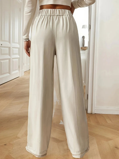 Pantalon Droit pour Femme avec Ceinture Élastique | Idéal pour le Quotidien et les Sorties