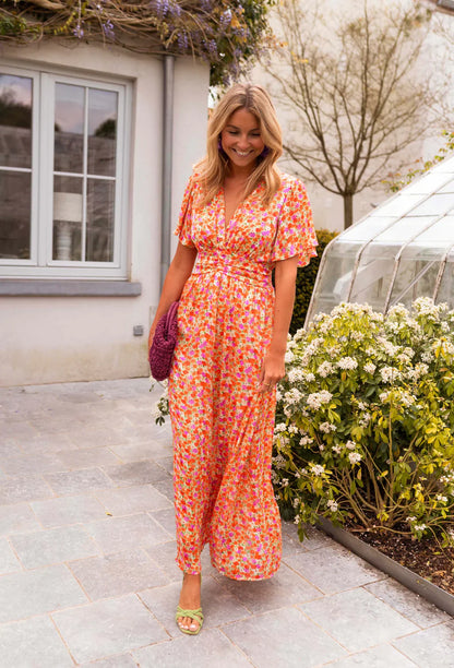 Robe Longue Femme | Imprimé Fleuri Coloré | Taille Marquée & Coupe Fluide Été