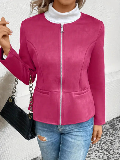 Veste Avec Fermeture Zippée Et Coupe Structurée Pour Femmes | Idéal Pour Les Saisons De Transition