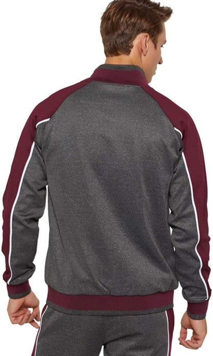 Ensemble Deux Pièces avec Veste Zippée et Pantalon Colorblock pour Homme | Idéal pour Un Usage Quotidien