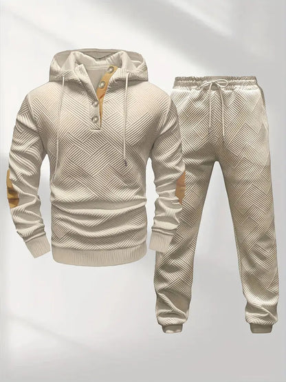 Ensemble Survêtement Texturé avec Capuche et Cordon de Serrage pour Homme | Idéal pour Usage Quotidien