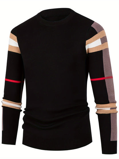 Pull À Manches Longues Avec Motif Rayé Sur Les Manches Pour Hommes | Idéal Pour Un Usage Quotidien