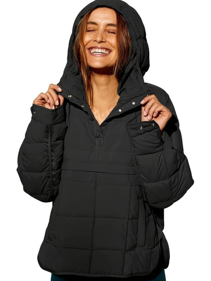 Veste à Capuche Matelassée avec Fermeture Zippée pour Femme | Idéale pour la Saison Froide