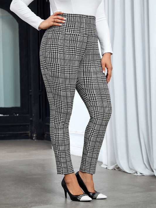Pantalon de Loisirs à Carreaux Noirs pour Femme | Idéal pour le Bureau ou un Usage Quotidien