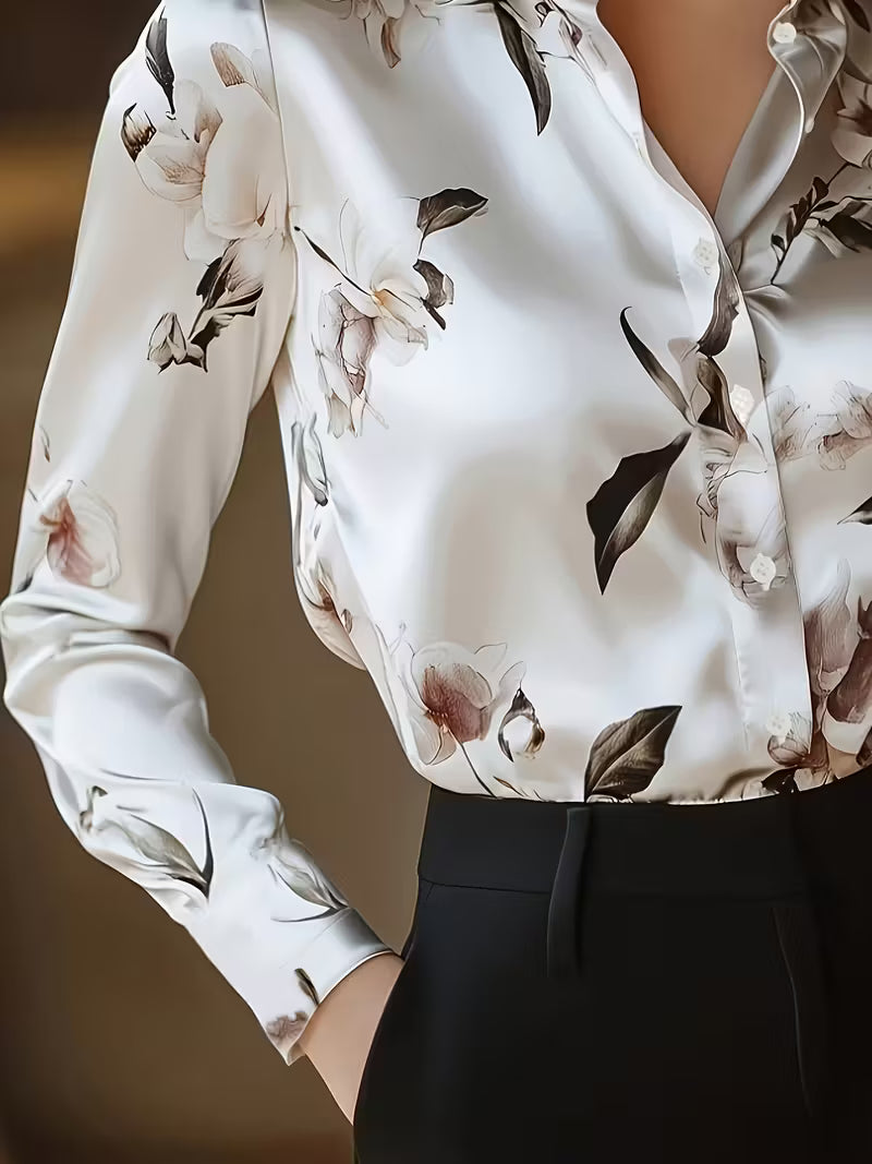 Blouse À Manches Longues Avec Motif Floral Pour Femmes | Idéal Pour Un Usage Quotidien