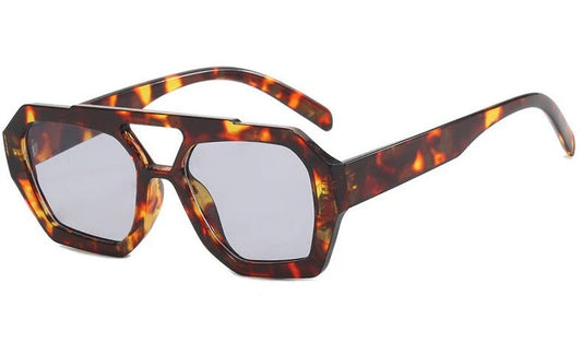 Lunettes de Soleil à Monture Carrée Oversize avec Protection UV pour Femme | Idéales pour l’Été et les Vacances