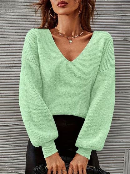 Pull À Col V Avec Coupe Ample Et Épaules Tombantes Pour Femme | Idéal Pour Toutes Les Saisons
