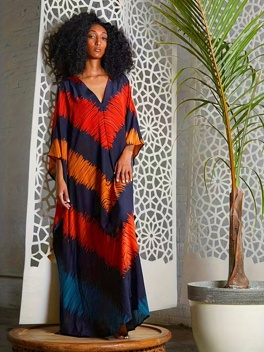 Caftan Long à Coupe Ample pour Femme | Idéal pour les Journées d'Été