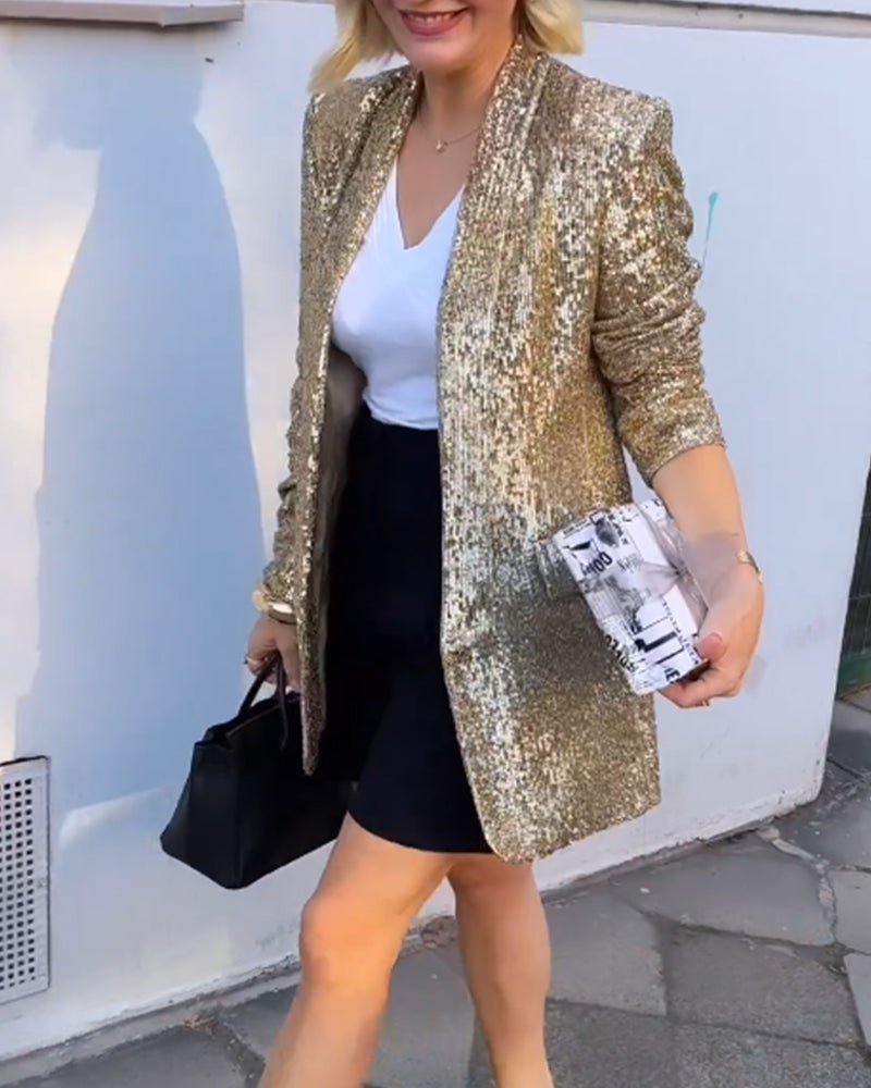 Veste À Sequins Avec Fermeture Frontale Pour Femme | Idéale Pour Événements Et Occasions Spéciales
