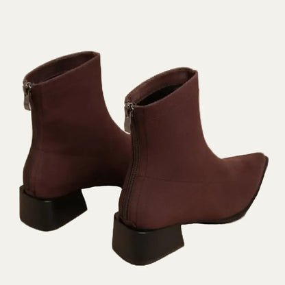 Bottines à bout pointu avec talon bloc pour femmes | Idéal pour l'automne