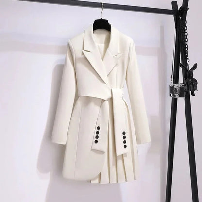Manteau Ceinturé Avec Col À Revers Pour Femmes | Idéal Pour Le Travail Et Les Occasions En Soirée