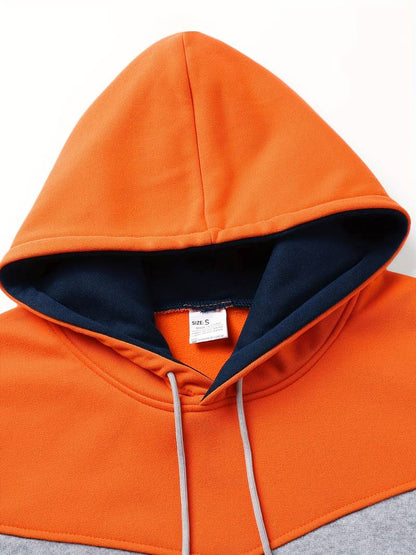 Sweat à capuche colorblock manches longues pour hommes