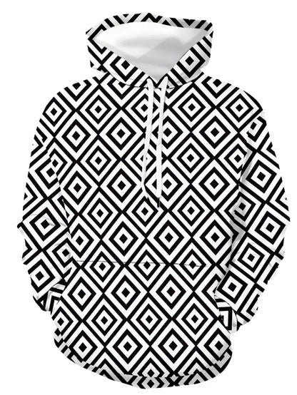 Sweat à Capuche avec Motif Géométrique pour Homme | Idéal pour les Activités Décontractées