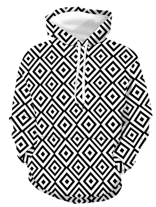 Sweat à Capuche avec Motif Géométrique pour Homme | Idéal pour les Activités Décontractées