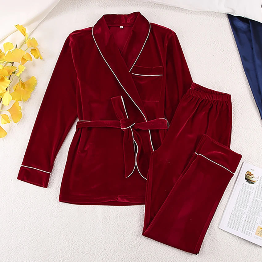 Ensemble Pyjama Deux Pièces À Manches Longues pour Femmes | Idéal pour L’Hiver Et Les Soirées À La Maison