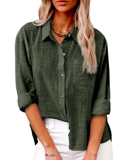 Chemise Boutonnée À Coupe Décontractée Pour Femme | Idéale Pour Les Tenues Décontractées Et Semi-Formelles